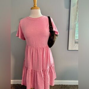 Old Navy Pink Tiered T-Shirt Dress